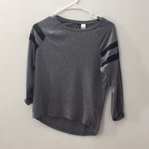 H&M grey, striped black shirt